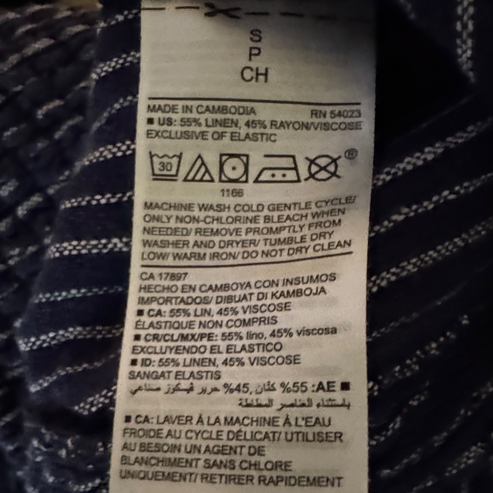 Old Navy Blue & White Striped Linen-Blend Jumpsuit – Size S - Picture 9 of 9